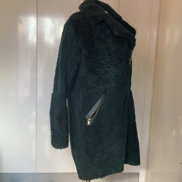 ADAM LIPPES  lamb shearling/ leather green / golden hardware coat Sz X… - Picture 4 of 11